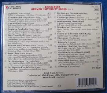 CD Erich Kunz: Erich Kunz Sings German University Songs Of Wooing, Wit And Wanderlust, Vol. 2