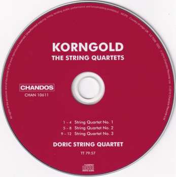 CD Erich Wolfgang Korngold: The String Quartets