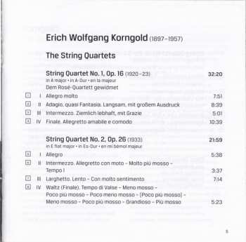 CD Erich Wolfgang Korngold: The String Quartets
