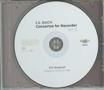 CD Johann Sebastian Bach: Concertos for Recorder, Vol. 2