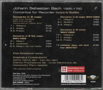 CD Johann Sebastian Bach: J.S. Bach Concertos For Recorder