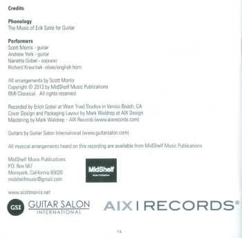 CD Erik Satie: Phonology