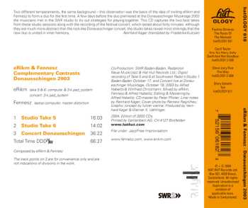 CD Fennesz: Complementary Contrasts • Donaueschingen 2003