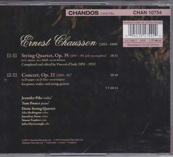 CD Ernest Chausson: Concert For Violin, Piano And String Quartet / String Quartet