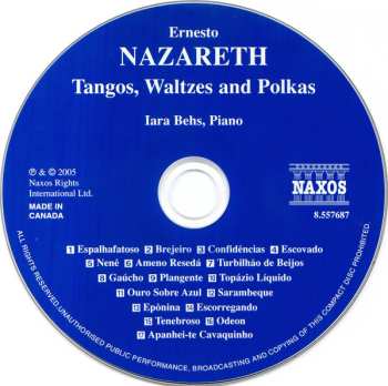 CD Ernesto Nazareth: Tangos & Waltzes for Piano