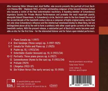 CD Ernst Bachrich: Music For Piano Solo; Violin Sonata; Songs