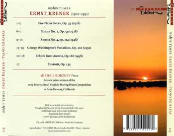 CD Ernst Krenek: Piano Sonatas Nos. 2 & 4, George Washington Variations, Echoes From Austria
