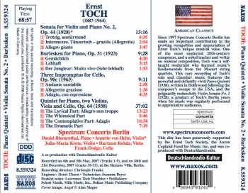 CD Spectrum Concerts Berlin: Piano Quintet / Three Impromptus • Violin Sonata No. 2 • Burlesken