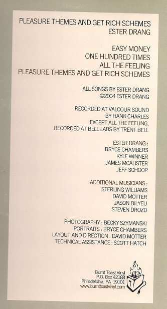 LP Ester Drang: Pleasure Themes And Get Rich Schemes