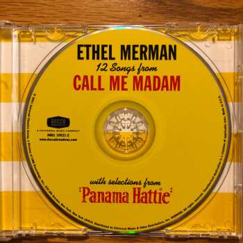 CD Ethel Merman: 12 Songs From Call Me Madam (With Selections From Panama Hattie)