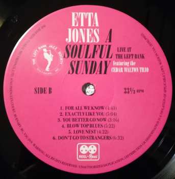 LP Etta Jones: A Soulful Sunday: Live At The Left Bank Featuring The Cedar Walton Trio LTD | NUM