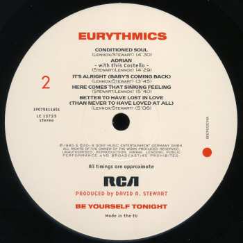LP Eurythmics: Be Yourself Tonight