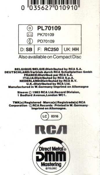 LP Eurythmics: Touch