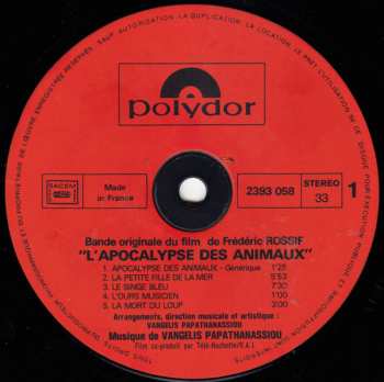 LP Evangelos Papathanassiou: L'Apocalypse Des Animaux
