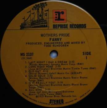 LP Fanny: Mothers Pride