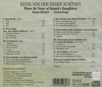 Keine Von Der Erden Schönen = There Be None Of Beauty's Daughters (Lieder = Songs)