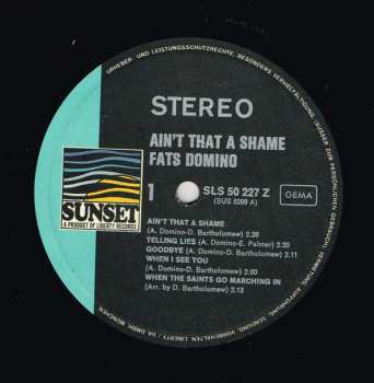 LP Fats Domino: Ain't That A Shame