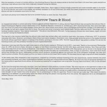 LP Fela Kuti: Sorrow, Tears & Blood