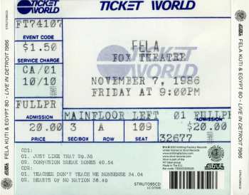 2CD Fela Kuti: Live In Detroit 1986