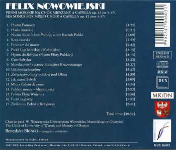 CD Feliks Nowowiejski: Pieśni Morskie Na Chór Mieszany A Capella Op. 42 /Nr 1-17/ = Sea Songs For Mixed Choir A Capella Op. 42 /Nos 1-17/