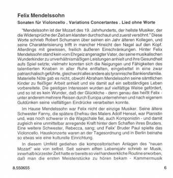 CD Felix Mendelssohn-Bartholdy: Cello Sonatas Nos. 1 And 2 • Variations Concertantes