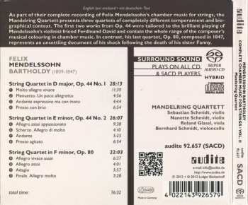 SACD Felix Mendelssohn-Bartholdy: Complete Chamber Music For Strings Vol. II