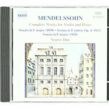 CD Felix Mendelssohn-Bartholdy: Complete Works For Violin And Piano