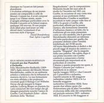 CD Felix Mendelssohn-Bartholdy: Concertos For 2 Pianos And Orchestra
