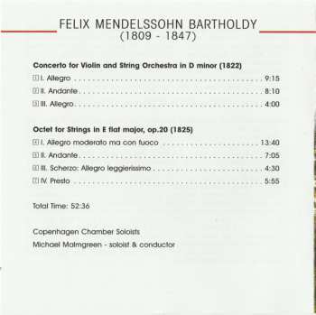 CD Felix Mendelssohn-Bartholdy: Concerto For Violin String Orchestra  