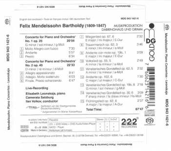 SACD Felix Mendelssohn-Bartholdy: Mendelssohn Piano Concertos Nos. 1 & 2 = Klavierkonzerte Nr. 1 u. 2