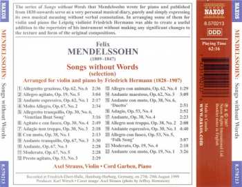 CD Felix Mendelssohn-Bartholdy: Songs Without Words (Selection)