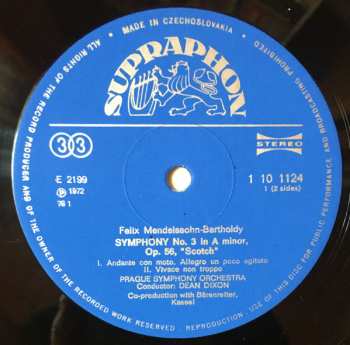 LP Felix Mendelssohn-Bartholdy: Symphony No. 3 In A Minor "Scotch"