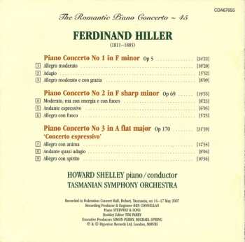 CD Howard Shelley: Piano Concerto No 1, Op 5 (First Recording) / Piano Concerto No 2, Op 69 / Piano Concerto No 3, Op 170 (First Recording)
