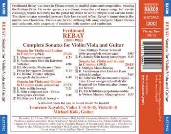 CD Ferdinand Rebay: Sonatas For Violin/Viola And Guitar