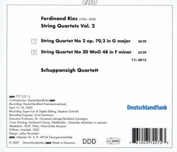 CD Ferdinand Ries: String Quartets Vol. 2