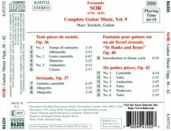 CD Fernando Sor: Complete Guitar Music, Vol. 9