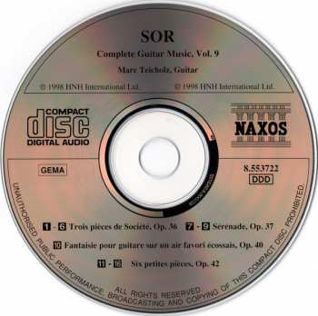 CD Fernando Sor: Complete Guitar Music, Vol. 9