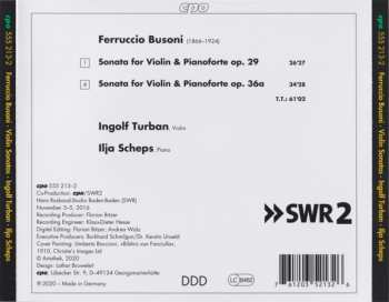 CD Ferruccio Busoni: Violin Sonatas Op. 29 & Op. 36a
