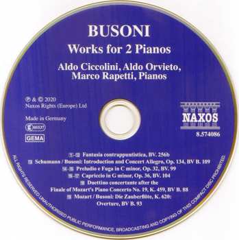 CD Aldo Ciccolini: Works For 2 Pianos
