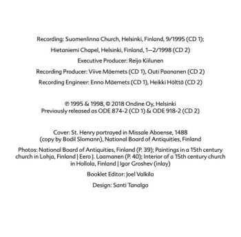 2CD Timo Nuoranne: Piæ Cantiones & Memoria Sancti Henrici: Medieval Chant And Early Vocal Music From Finland