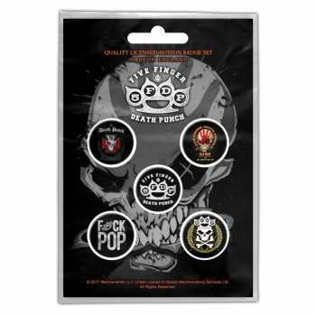 Merch Five Finger Death Punch: Súprava Odznakov Logo Five Finger Death Punchs 