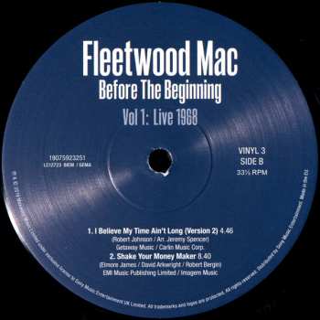 3LP Fleetwood Mac: Before The Beginning Vol 1: Live 1968