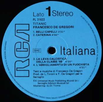 LP Francesco De Gregori: Titanic
