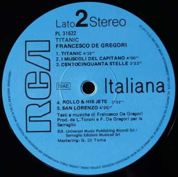 LP Francesco De Gregori: Titanic