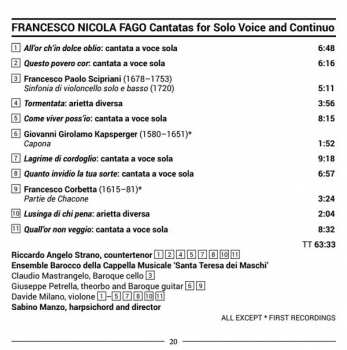 CD Giovanni Girolamo Kapsberger: Cantatas And Ariettas For Solo Voice And Continuo With Instrumental Interludes By Corbetta, Kapsberger And Scipriani