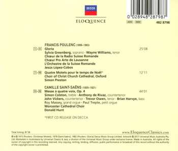 CD Camille Saint-Saëns: Gloria / Christmas Motets / Messe à Quatre Voix