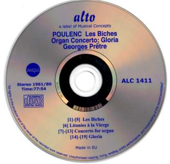 CD Georges Prêtre: Suite From Les Biches - Organ Concerto - Gloria
