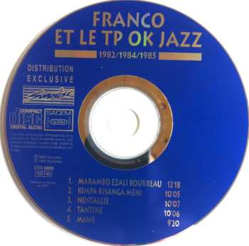 CD Orchestre T.P.O.K. Jazz: Makambo Ezali Bourreau 1982/1984/1985