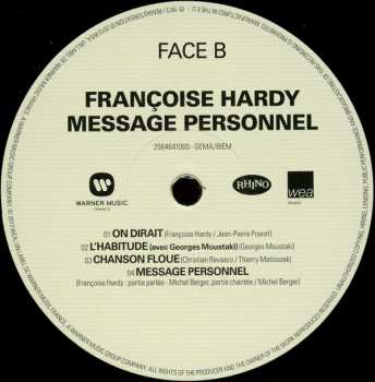LP Françoise Hardy: Message Personnel