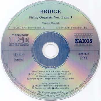 CD Frank Bridge: String Quartets Nos. 1 and 3